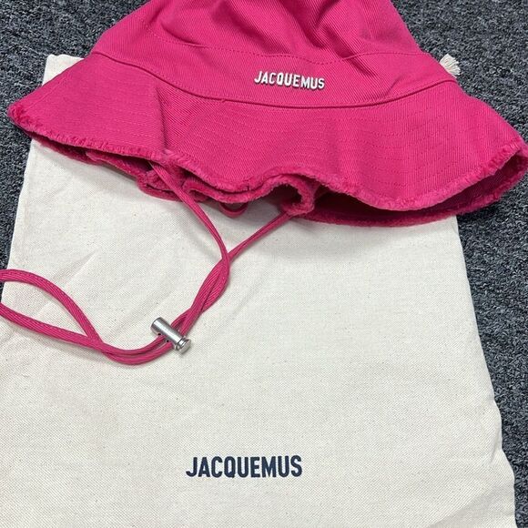 NEW With Tags Jacquemus Bucket Hat Bright Pink - With Dust bag Authentic Size 58 - Picture 3 of 7